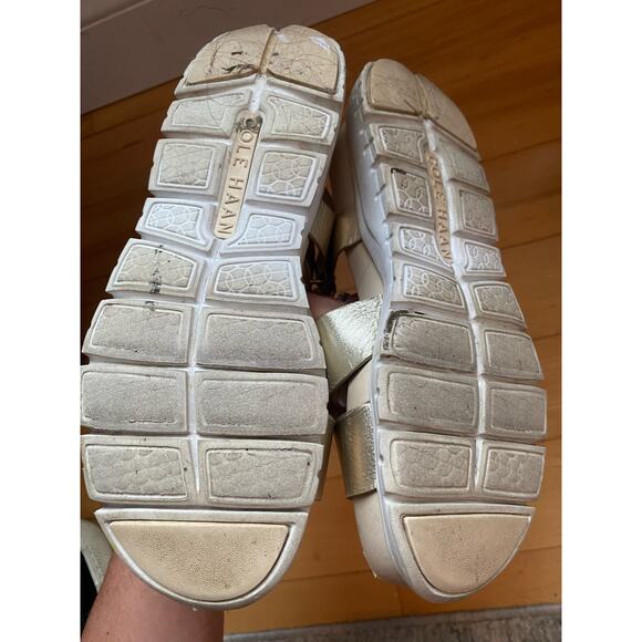 Cole Haan Zero Grand Gold Leather Sandals Size 6 - Picture 6 of 7